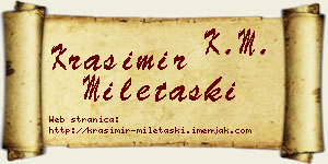 Krasimir Miletaški vizit kartica